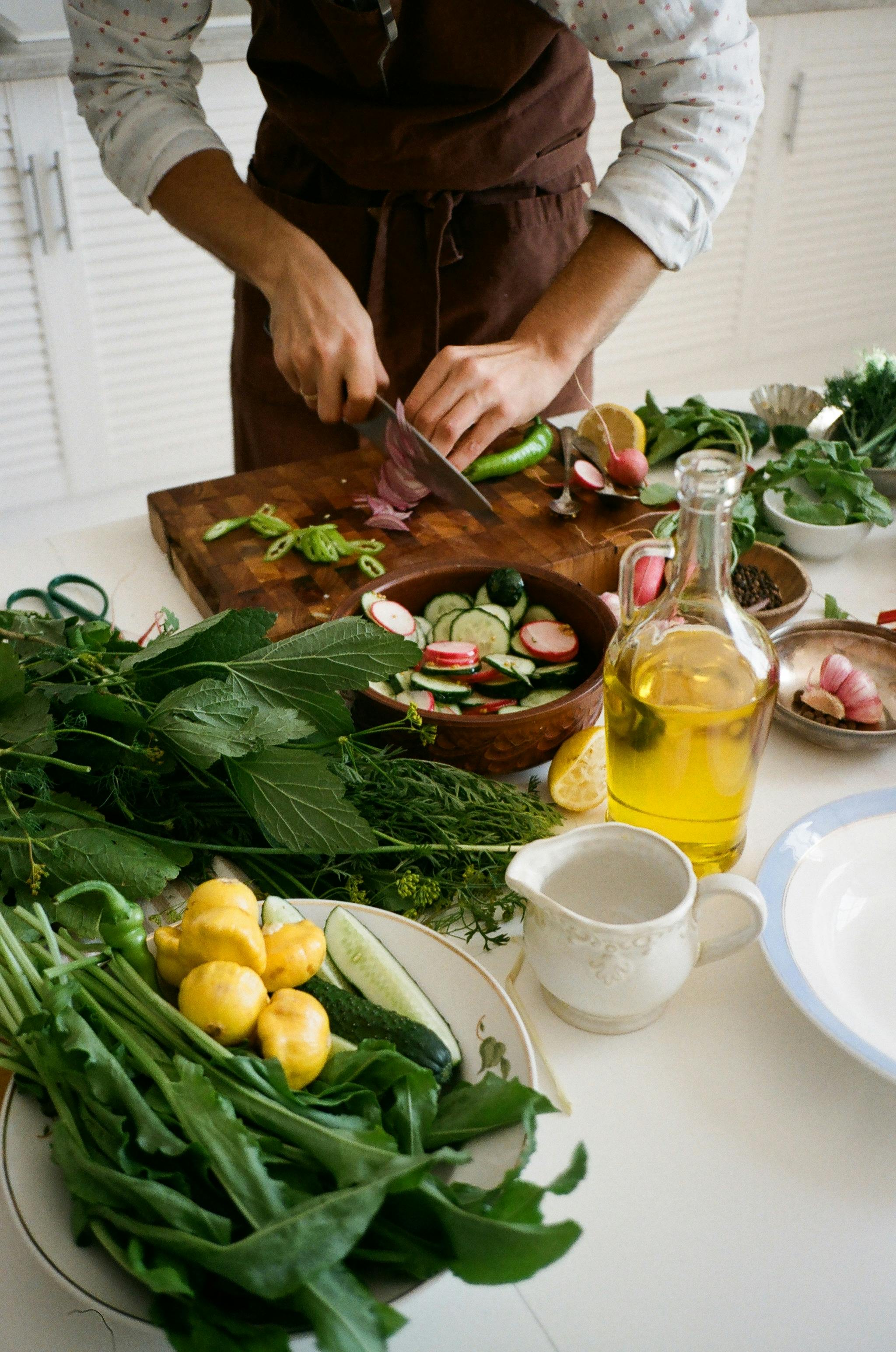 Duurzame keuken met verse ingrediënten